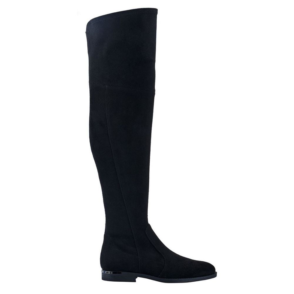 Marc Fisher Womens Renn Black Faux Suede Tall Over-The-Knee Boots Shoes